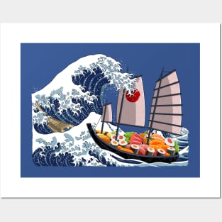 Japanese Tsunami sushi boat Posters and Art